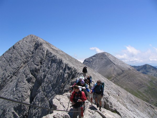 Na hřebeni, pohled na Kutelo a Vichren